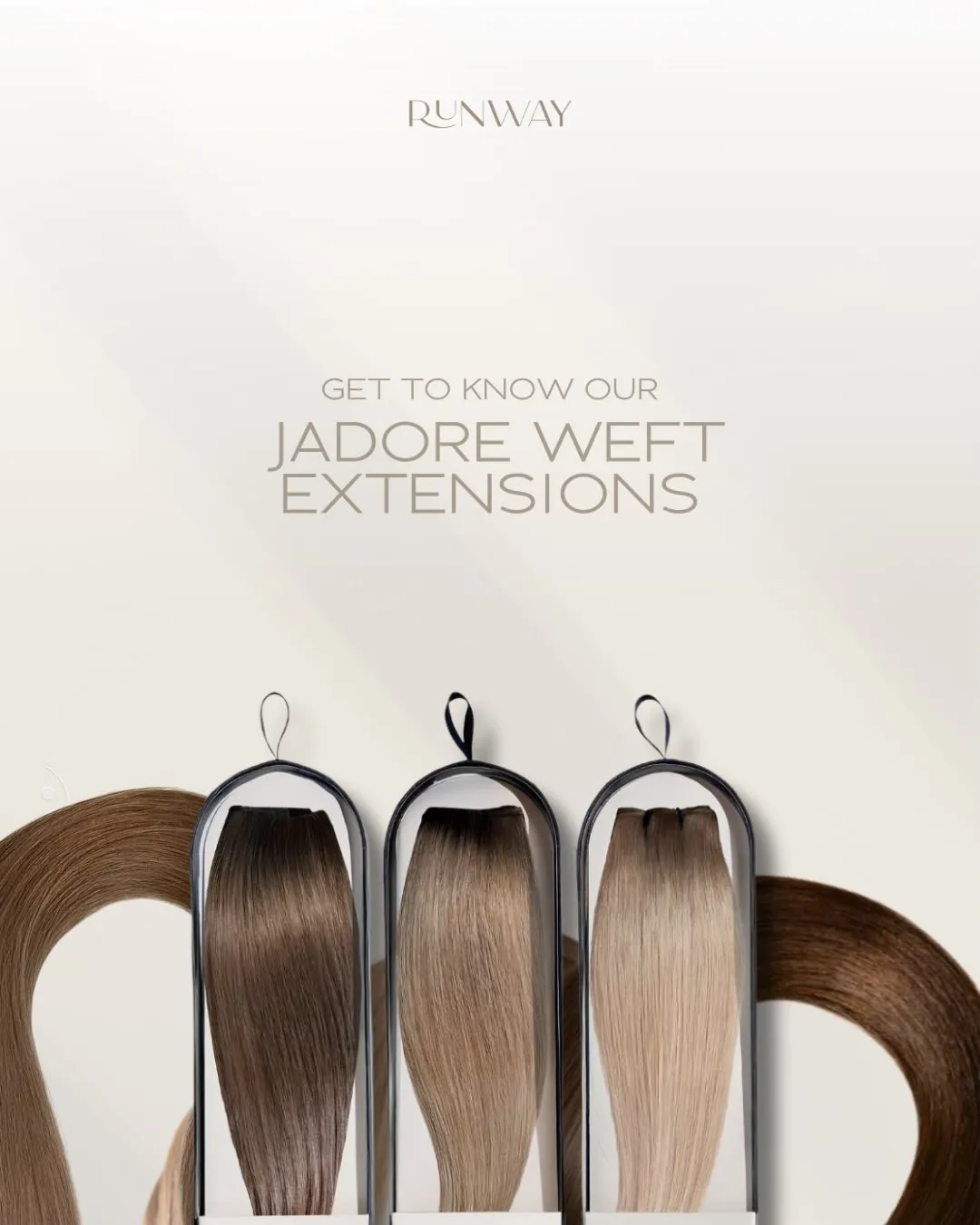 Jadore weft extensions in a range of shades used at Runway Tamworth
